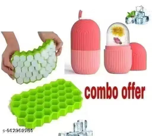 Silicone Honey Ice Cube Tray And Ice Face Roller combo (COD Available)